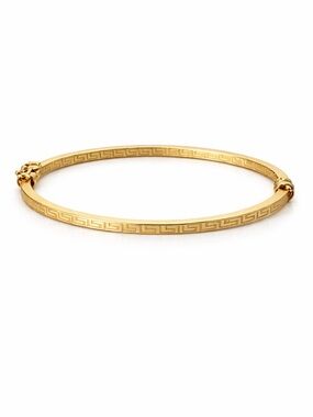 MIA FIORE Gold Plated Bronze Greek Key Dyadema Bangle Bracelet